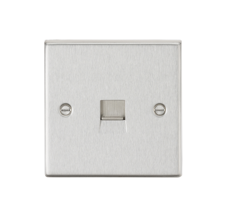 Knightsbridge CS73BC Telephone Master Outlet - Square Edge Brushed Chrome Telephone Socket Knightsbridge - Sparks Warehouse