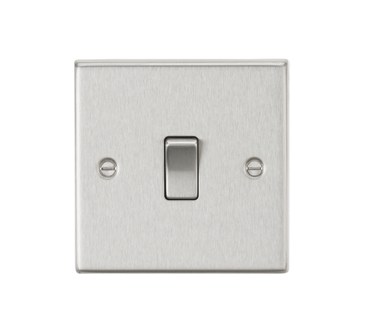 Knightsbridge CS834BC 20A 1G DP Switch - Square Edge Brushed Chrome Double Pole Switch Knightsbridge - Sparks Warehouse