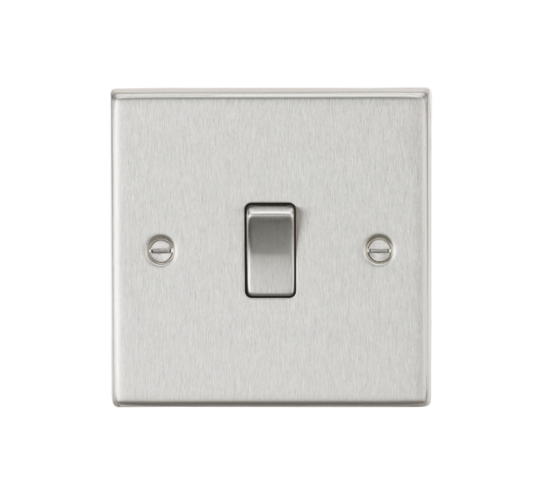 Knightsbridge CS834BC 20A 1G DP Switch - Square Edge Brushed Chrome Double Pole Switch Knightsbridge - Sparks Warehouse