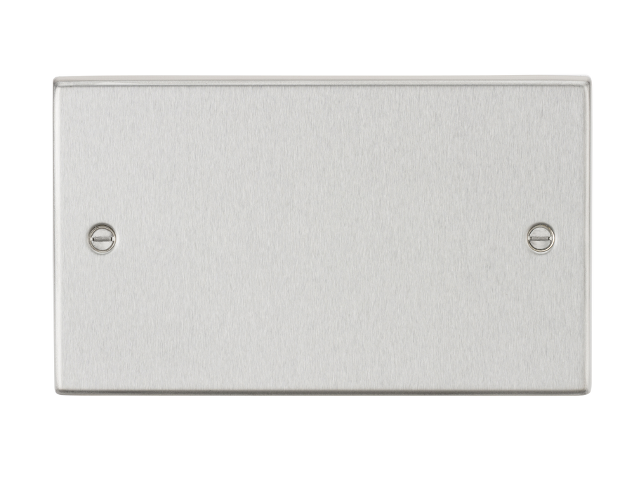 Knightsbridge CS86BC 2G Blanking Plate - Square Edge Brushed Chrome Blank Plate Knightsbridge - Sparks Warehouse