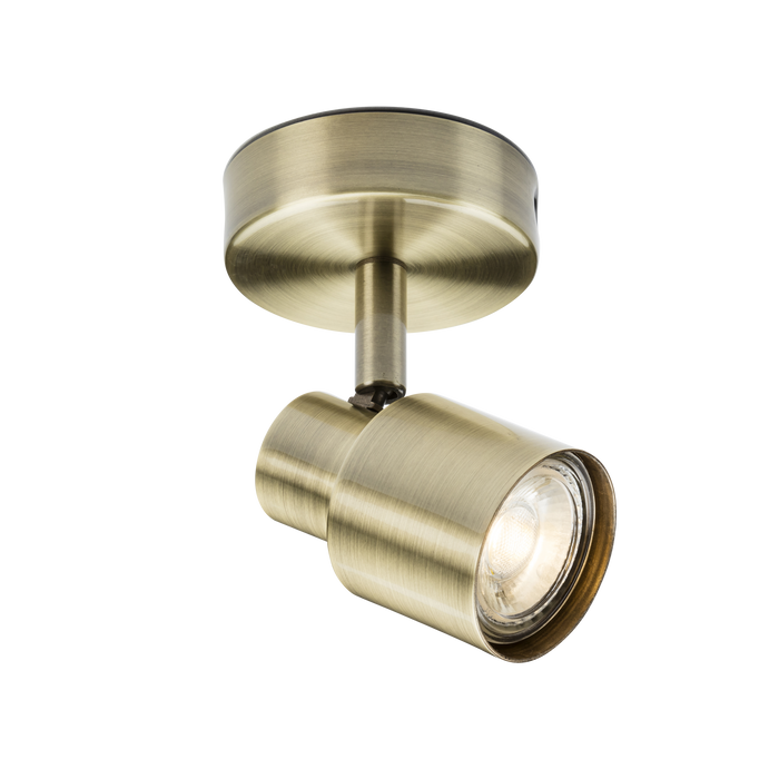 Knightsbridge CSP1AB 230V GU10 Single Spotlight - Antique Brass ML Knightsbridge - Sparks Warehouse