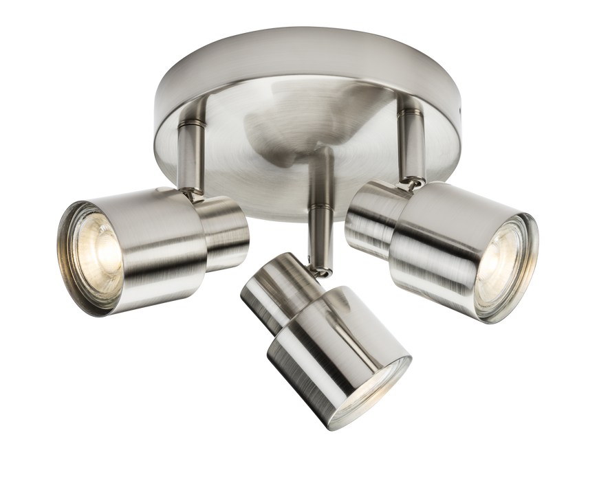 Knightsbridge CSP2BC 230V GU10 Triple Spotlight - Brushed Chrome ML Knightsbridge - Sparks Warehouse