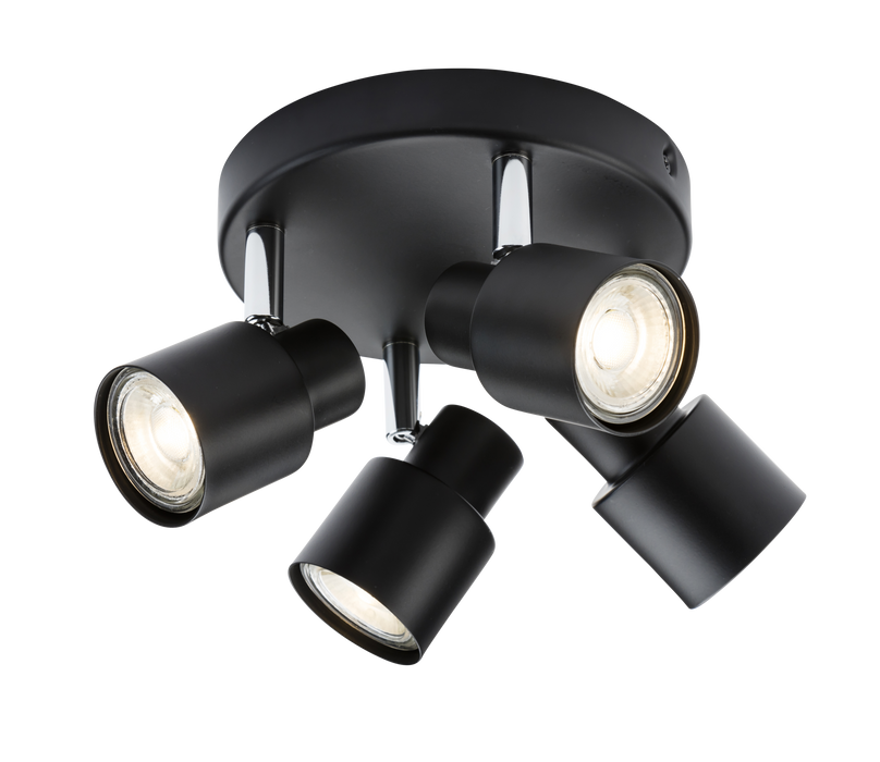 Knightsbridge CSP3MB 230V GU10 Quad Spotlight - Matt Black ML Knightsbridge - Sparks Warehouse