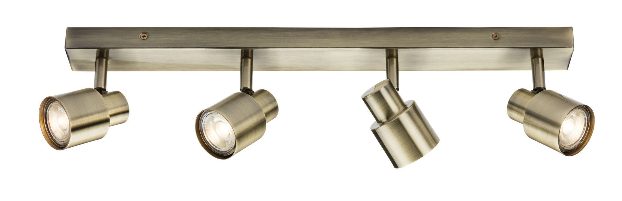 Knightsbridge CSP4AB 230V GU10 Quad Bar Spotlight - Antique Brass ML Knightsbridge - Sparks Warehouse