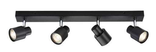Knightsbridge CSP4MB 230V GU10 Quad Bar Spotlight - Matt Black ML Knightsbridge - Sparks Warehouse