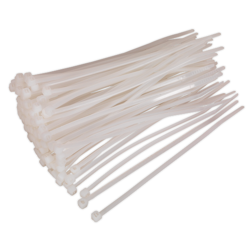 Sealey - CT15036P100W Cable Tie 150 x 3.6mm White Pack of 100 Consumables Sealey - Sparks Warehouse