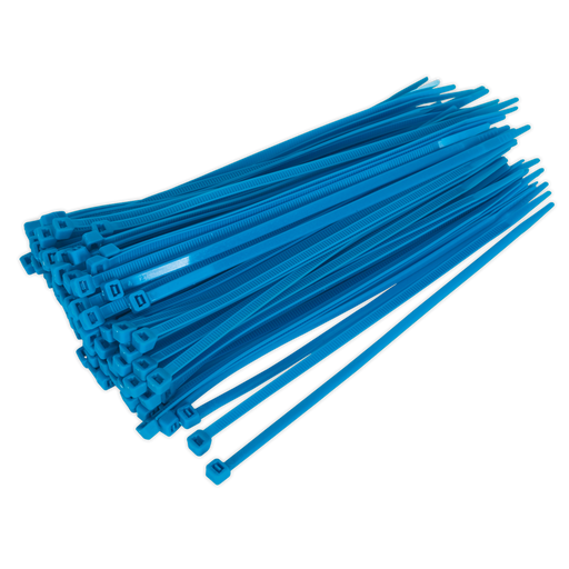 Sealey - CT20048P100B Cable Tie 200 x 4.8mm Blue Pack of 100 Consumables Sealey - Sparks Warehouse