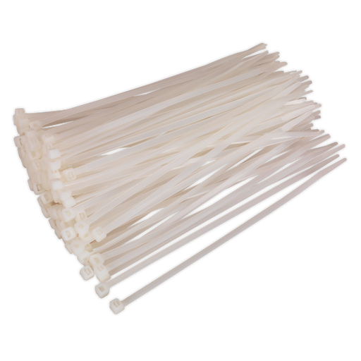 Sealey - CT20048P100W Cable Tie 200 x 4.8mm White Pack of 100 Consumables Sealey - Sparks Warehouse