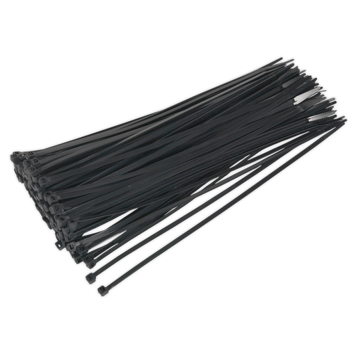 Sealey - CT30048P100 Cable Tie 300 x 4.8mm Black Pack of 100 Consumables Sealey - Sparks Warehouse