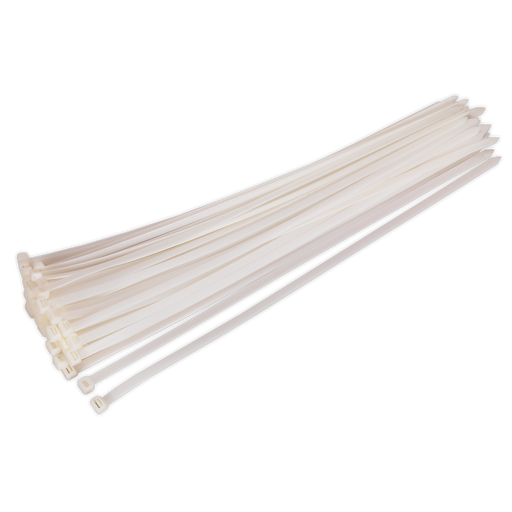 Sealey - CT65012P50W Cable Tie 650 x 12mm White Pack of 50 Consumables Sealey - Sparks Warehouse