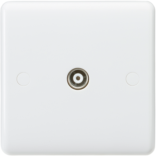 Knightsbridge CU0100 White Curved edge coax TV outlet (non-isolated) Light Switches Knightsbridge - Sparks Warehouse