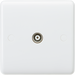 Knightsbridge CU0100 White Curved edge coax TV outlet (non-isolated) Light Switches Knightsbridge - Sparks Warehouse