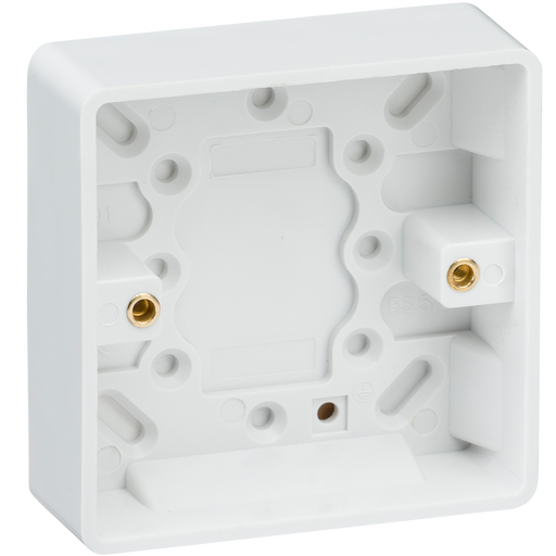 Knightsbridge CU1400 White Curved edge single 25mm pattress box Light Switches Knightsbridge - Sparks Warehouse