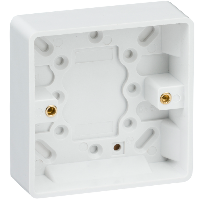Knightsbridge CU1400 White Curved edge single 25mm pattress box Light Switches Knightsbridge - Sparks Warehouse