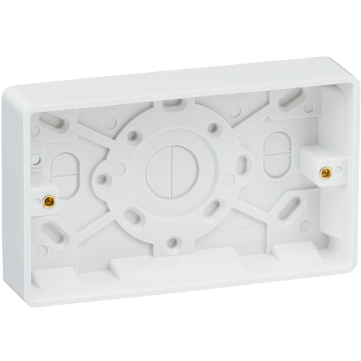 Knightsbridge CU1500 White Curved edge double 25mm pattress box Light Switches Knightsbridge - Sparks Warehouse