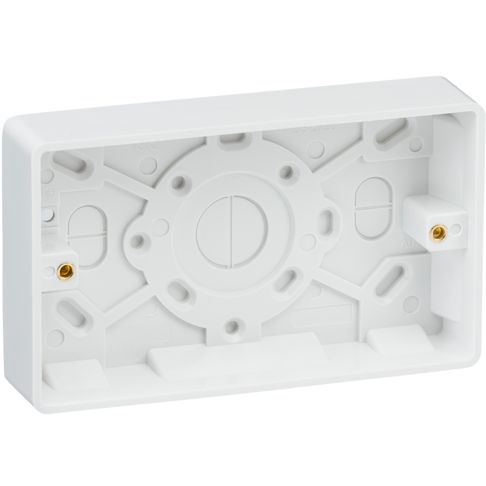 Knightsbridge CU1500 White Curved edge double 25mm pattress box Light Switches Knightsbridge - Sparks Warehouse