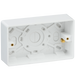Knightsbridge CU1800 White Curved edge double 35mm pattress box with earth terminal Light Switches Knightsbridge - Sparks Warehouse