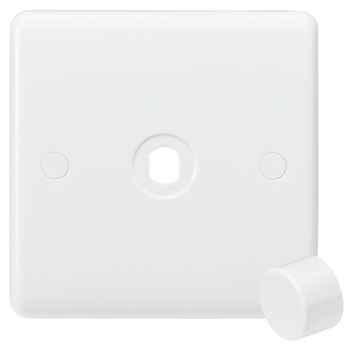 Knightsbridge CU1DIM Curved Edge 1G Dimmer Plate with Matching Dimmer Cap Knightsbridge Grid Knightsbridge - Sparks Warehouse