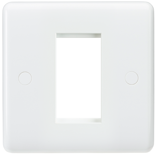 Knightsbridge CU1G White Curved Edge 1G Modular Faceplate Light Switches Knightsbridge - Sparks Warehouse