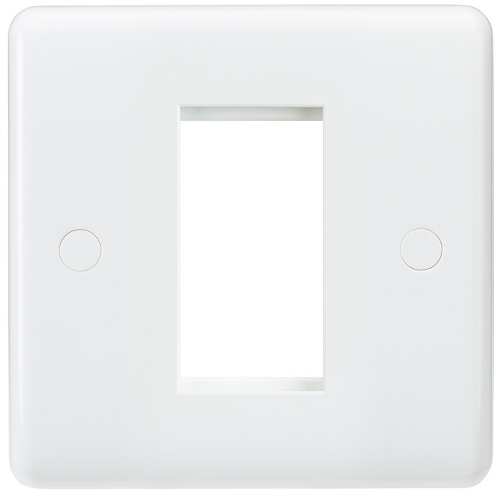 Knightsbridge CU1G White Curved Edge 1G Modular Faceplate Light Switches Knightsbridge - Sparks Warehouse
