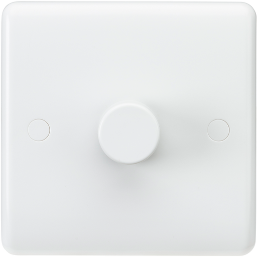 Knightsbridge CU2161 White Curved edge 1G 40-400W Dimmer Light Switches Knightsbridge - Sparks Warehouse