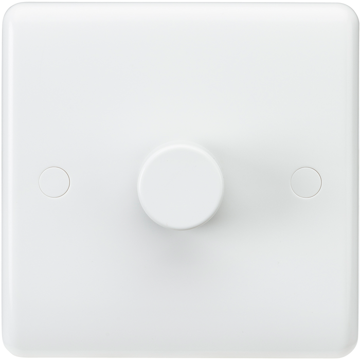 Knightsbridge CU2161 White Curved edge 1G 40-400W Dimmer Light Switches Knightsbridge - Sparks Warehouse