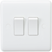 Knightsbridge CU3000 White Curved edge 10A 2G 2 way switch Light Switches Knightsbridge - Sparks Warehouse
