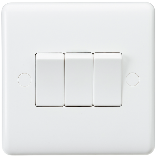 Knightsbridge CU4000 White Curved edge 10A 3G 2 way switch Light Switches Knightsbridge - Sparks Warehouse