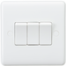 Knightsbridge CU4000 White Curved edge 10A 3G 2 way switch Light Switches Knightsbridge - Sparks Warehouse