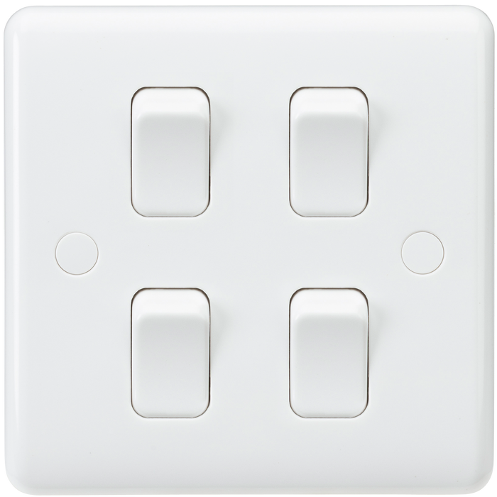 Knightsbridge CU4101 Curved Edge 10A 4G 2-Way Switch (on single plate) Knightsbridge Grid Knightsbridge - Sparks Warehouse