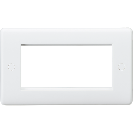 Knightsbridge CU4G White Curved Edge 4G Modular Faceplate Light Switches Knightsbridge - Sparks Warehouse