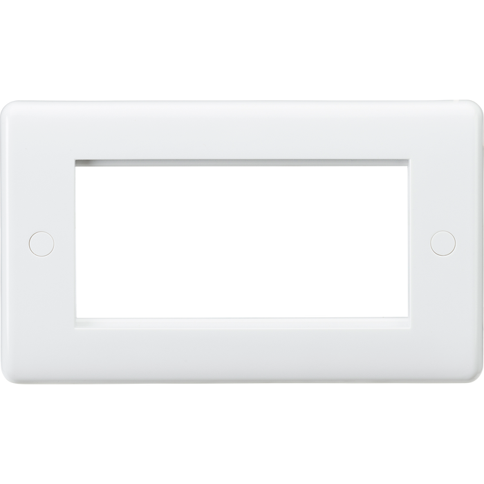 Knightsbridge CU4G White Curved Edge 4G Modular Faceplate Light Switches Knightsbridge - Sparks Warehouse