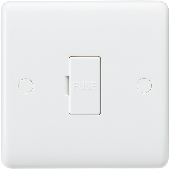 Knightsbridge CU6000 White Curved edge 13A fused spur unit Light Switches Knightsbridge - Sparks Warehouse