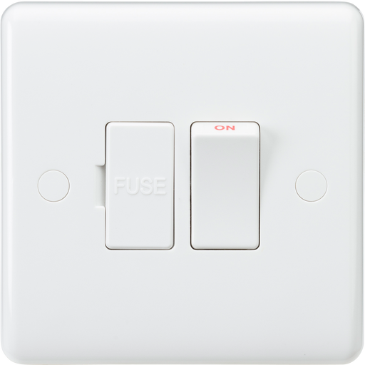 Knightsbridge CU6300F Curved Edge 13A Switched Fused Spur Unit with Flex Outlet from Base Knightsbridge Grid Knightsbridge - Sparks Warehouse