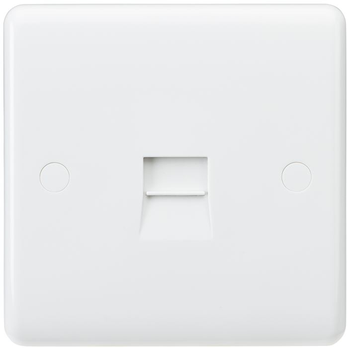 Knightsbridge CU7300 White Curved edge telephone master socket Light Switches Knightsbridge - Sparks Warehouse