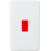 Knightsbridge CU8332 White Curved edge 45A DP switch (large) Light Switches Knightsbridge - Sparks Warehouse