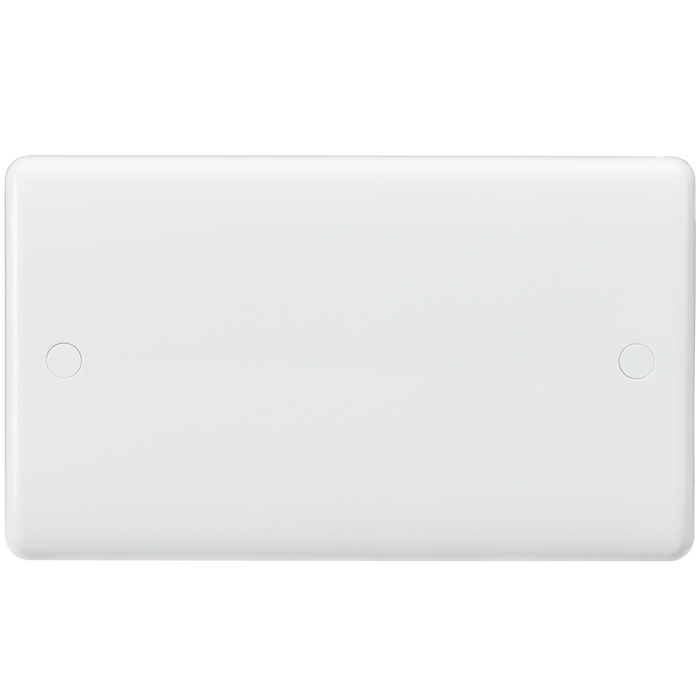 Knightsbridge CU8360 White Curved edge 2G blanking plate Light Switches Knightsbridge - Sparks Warehouse