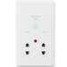 Knightsbridge CU8900N White Curved edge dual voltage shaver socket with neon Light Switches Knightsbridge - Sparks Warehouse