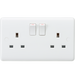 Knightsbridge CU9000S White Curved edge 13A 2G SP switched socket Standard Sockets Knightsbridge - Sparks Warehouse