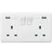 Knightsbridge CU9904 - Curved edge 13A 2G switched socket with dual USB charger (5V DC 3.1A shared) Socket - With USB Knightsbridge - Sparks Warehouse