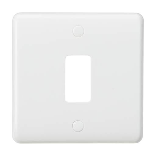 Knightsbridge CUG1 White Curved Edge 1 Gang Grid Front Plate Light Switches Knightsbridge - Sparks Warehouse
