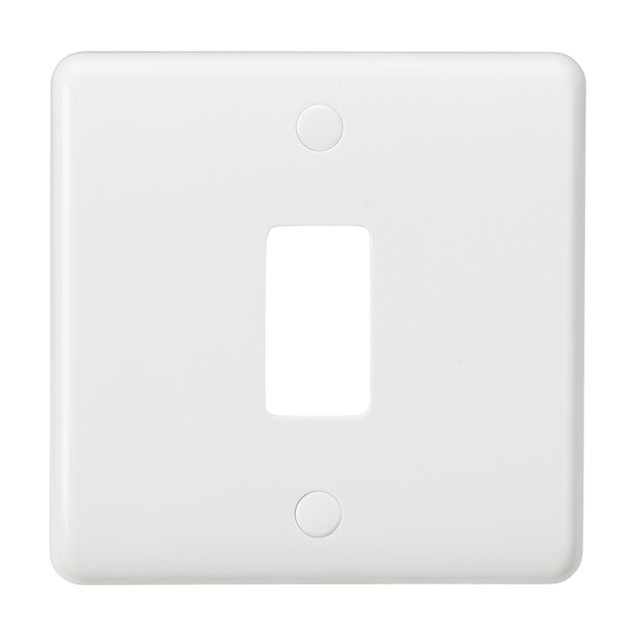 Knightsbridge CUG1 White Curved Edge 1 Gang Grid Front Plate Light Switches Knightsbridge - Sparks Warehouse