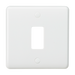 Knightsbridge CUG1 White Curved Edge 1 Gang Grid Front Plate Light Switches Knightsbridge - Sparks Warehouse