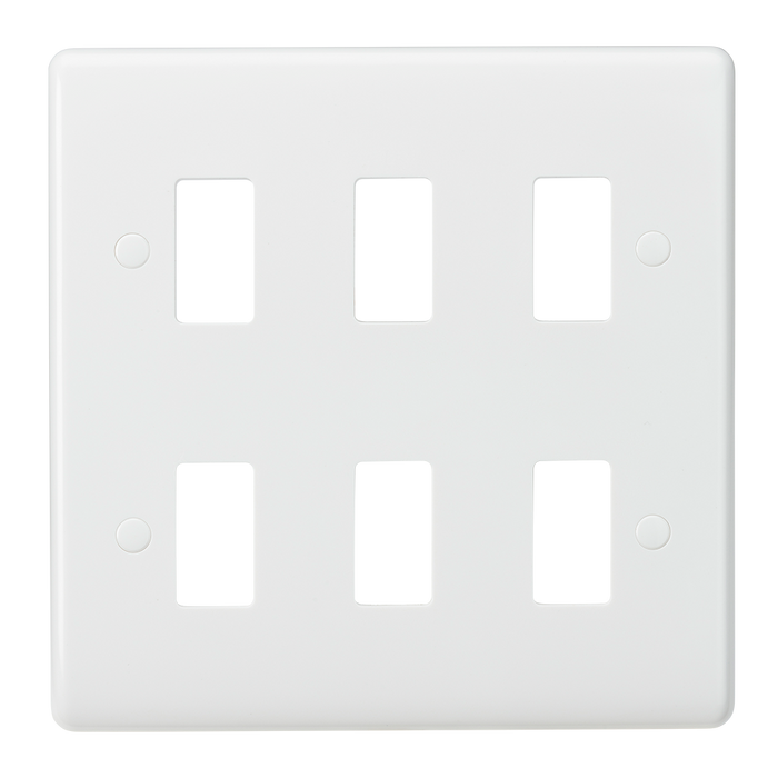 Knightsbridge CUG6 Curved edge 6G grid faceplate Knightsbridge Grid Knightsbridge - Sparks Warehouse