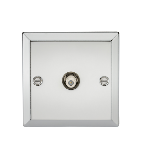 Knightsbridge CV015PC SAT TV Outlet - Bevelled Edge Polished Chrome Knightsbridge Polished Chrome Bevelled Knightsbridge - Sparks Warehouse
