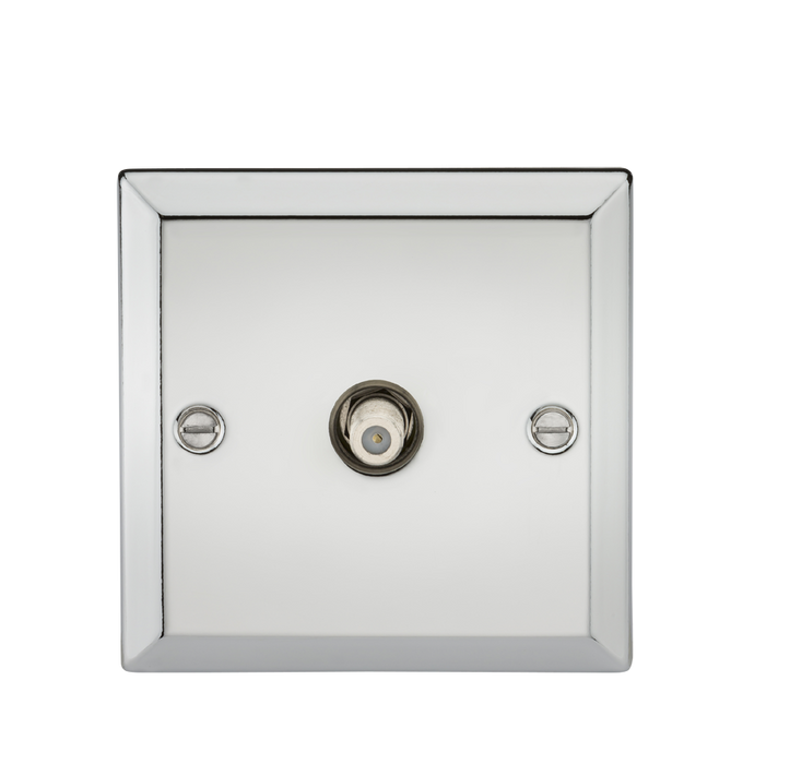 Knightsbridge CV015PC SAT TV Outlet - Bevelled Edge Polished Chrome Knightsbridge Polished Chrome Bevelled Knightsbridge - Sparks Warehouse