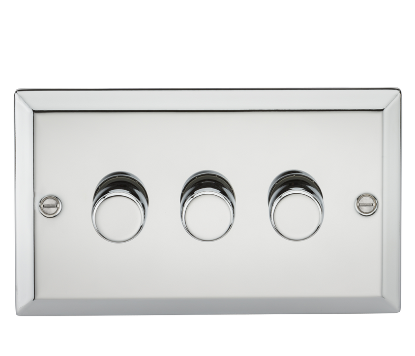 Knightsbridge CV2173PC 3G 2 Way 40-400W Dimmer - Bevelled Edge Polished Chrome Knightsbridge Polished Chrome Bevelled Knightsbridge - Sparks Warehouse