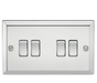 Knightsbridge CV41PC 10AX 4G 2 Way Plate Switch - Bevelled Edge Polished Chrome Knightsbridge Polished Chrome Bevelled Knightsbridge - Sparks Warehouse