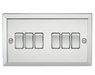 Knightsbridge CV42PC 10AX 6G 2 Way Plate Switch - Bevelled Edge Polished Chrome Knightsbridge Polished Chrome Bevelled Knightsbridge - Sparks Warehouse