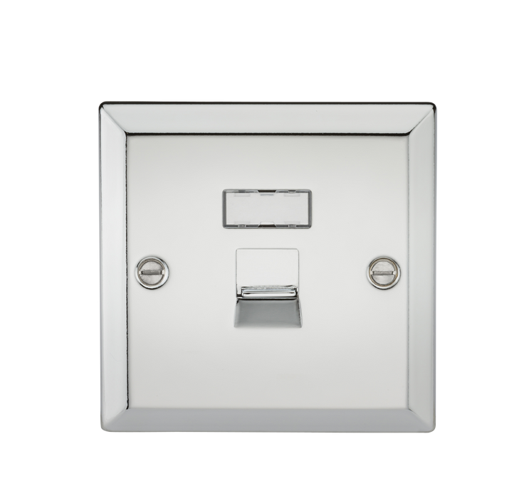 Knightsbridge CV45PC RJ45 Network Outlet - Bevelled Edge Polished Chrome Knightsbridge Polished Chrome Bevelled Knightsbridge - Sparks Warehouse